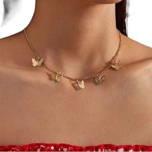 Gold Butterfly Charm Necklace